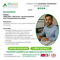 Job opening for a leading company in Saudi Arabia