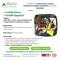 Job opening for Forklift Operator in Saudi Arabia