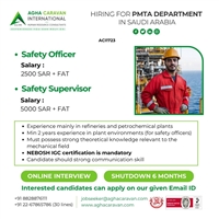 Job opening for Safety department in Saudi Arabia