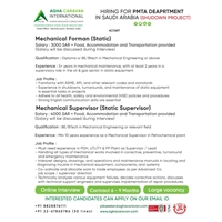 Hiring for Shutdown project in Saudi Arabia