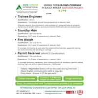Hiring for Shutdown project in Saudi Arabia