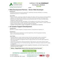 Hiring for AI Developer for Saudi Arabia