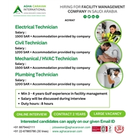Hiring for Facility Management company in Saudi Arabia