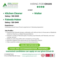 Job opening for hospitality department in Oman