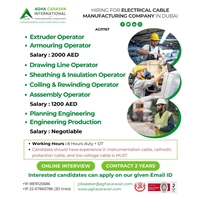Hiring for Electrical Cable Manufacturing Company in Dubai