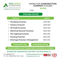 Hiring for Construction company in Dubai