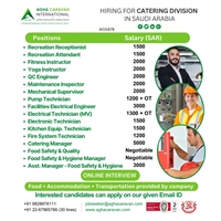 Hiring for Catering Division in Saudi Arabia